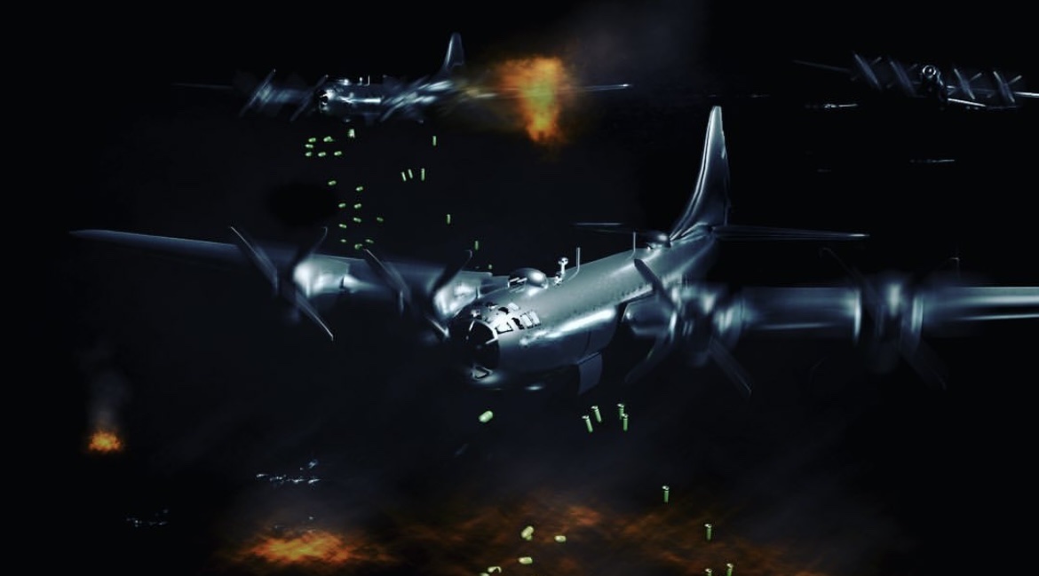 Night bomber scene render