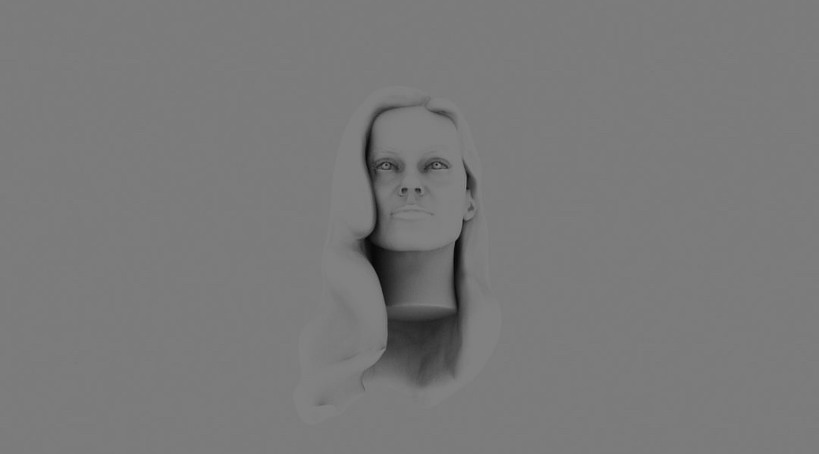 Female head clay sculpt